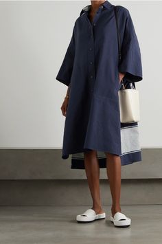 Joseph Clothing, Baker Shirts, Wide Sleeves, Net A Porter, Women Collection, Linen Blend, Navy And White, Fashion News, Mood Board