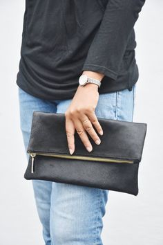 Black calf hair clutch, leather fold over clutch, black clutch, pony hair leather clutch, leather cl Leopard Purse, Brown Leather Clutch, Fold Over Clutch, Leather Tote Purse, Clutch Black, Brown Leather Bag, Black Clutch, Classic Bags, Trending Handbag