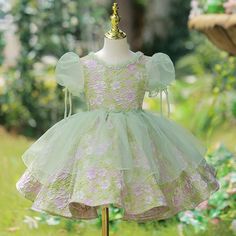 Fitted Princess Style Spring Fairy Dress, Spring Green Princess Dress For Fancy Dress, Green Princess Dress For Spring Fancy Dress, Summer Princess Fairy Dress For Garden Party, Cute Green Dress For Dress-up, Fitted Princess Fairy Dress For Garden Party, Fitted Fairy Dress With Short Sleeves For Spring, Fitted Green Fairy Dress For Spring, Green Fitted Princess Dress With Short Sleeves