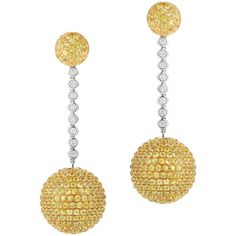 Elegant Hanging Earrings Set with Diamond and Yellow Sapphire | From a unique collection of vintage Dangle Earrings at https://www.1stdibs.com/jewelry/earrings/dangle-earrings/. Anthropologie Earrings, Angel Wing Earrings, Gold Rings Fashion, Jewellery Ideas, Wing Earrings, Hanging Earrings, Sapphire Earrings, Precious Gems, Yellow Sapphire