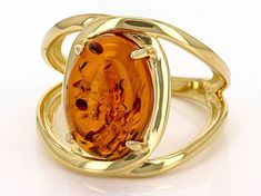 14x10mm Oval Amber 18k Yellow Gold Over Sterling Silver Ring. Measures Approximately 0.93"L x 0.76"W. Not Sizeable. 14k Gold Oval Amber Jewelry, Modern Gold Jewelry With Oval Cabochon, Modern Amber Oval Ring, Gold Cabochon Oval Rings, Gold Oval Cabochon Rings, Oval Amber Jewelry, Oval Amber Jewelry For Formal Occasions, Modern Oval Amber Jewelry, Modern Amber Oval Jewelry