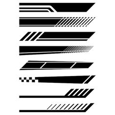 black and white lines are arranged in the shape of strips on a white background,