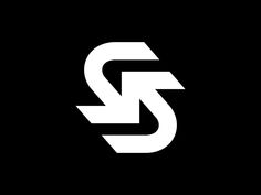 the letter s is made up of white letters on a black background with an arrow