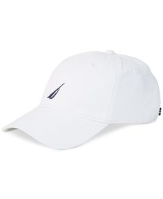 Top off a casual look with this sporty logo cap from Nautica. White Baseball Cap For Summer Outdoor Activities, White Casual Snapback Hat For Outdoor, Casual Snapback Hat With Logo, Casual White Snapback Hat For Outdoor, White Summer Baseball Cap For Outdoor Activities, Casual Sports Snapback Hat, Casual Snapback Hat For Sports, Casual Solid Baseball Cap With Embroidered Logo, Casual Hats With Logo And Curved Brim