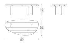 a drawing of a table and bench with measurements for each piece in the diagram below