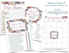 the printable bridal shower game is ready to be used on your wedding day