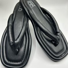 Black Faux Leather Size 10 Slip On Thong Sandals Nwot Walker Boots, Garment Bags, Thong Sandals, Rain And Snow Boots, Boot Sandals, Shoes Men, Black Faux Leather, Flip Flop Sandals, Snow Boots