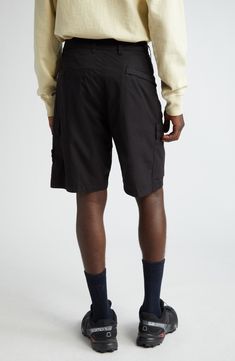 The label's signature compass patch brings adventure-ready appeal to stretch-cotton shorts equipped with plenty of handy pockets for essentials. 9" inseam; 20" leg opening; 12" front rise; 14" back rise (size 30) Zip fly with button closure Side-seam pockets; back welt pocket; cargo flap-patch pockets 97% cotton, 3% elastane Machine wash, line dry Imported Designer Clothing Outdoor Cargo Pocket Bermuda Shorts, Outdoor Cargo Bermuda Shorts, Outdoor Relaxed Fit Cargo Pants With Built-in Shorts, Bermuda Shorts With Side Pockets For Outdoor Activities, Bermuda Shorts With Side Pockets For Outdoor, Utility Bermuda Cargo Shorts For Outdoor, Cotton Techwear Cargo Shorts For Outdoor, Functional Cargo Shorts With Cargo Pockets, Utility Bermuda Shorts For Outdoor