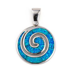 Blue Opal Spiral Necklace Pendant, Greek Spiral Pendant, Blue Opal Charm, Sterling Silver Pendant 𝐏𝐑𝐎𝐃𝐔𝐂𝐓 𝐃𝐄𝐓𝐀𝐈𝐋𝐒 Design inspired by Ancient Greece Made in 925⁰ sterling silver with blue opal stone. Small diameter: 1.3 cm / 0.39 in length: 2.2 cm / 0.86 in Medium diameter: 1.7 cm / 0.67 in length: 2.4 cm / 0.94 in Large diameter: 2.1 cm / 0.83 in length: 3 cm / 1.18 in The spiral is one of the oldest symbols of human spirituality, carved or painted into rocks from thousands of year Blue Opal Nickel-free Jewelry, Nickel-free Blue Opal Jewelry, Blue Spiral Sterling Silver Jewelry, Blue Opal Round Pendant Jewelry, Blue Opal Jewelry, Old Symbols, Spiral Pendant, Spiral Necklace, Opal Stone