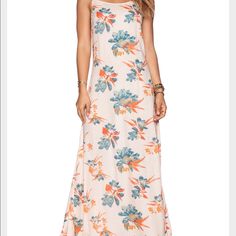 Free People Star Chasing Slip Hibiscus Combo Size M. Retail $98 Tropical Hibiscus Print Maxi Dress For Spring, Spring Vacation Maxi Dress With Hibiscus Print, Summer Maxi Dress With Hibiscus Print, Hawaiian Floral Print Maxi Dress For Beach Season, Summer Tropical Maxi Dress With Hibiscus Print, Spring Sleeveless Maxi Dress With Hibiscus Print, Sleeveless Hibiscus Print Maxi Dress For Spring, Casual Hibiscus Print Maxi Dress, Beachy Flowy Floral Print Maxi Dress