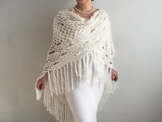 💕Bridal wedding shawl wrap cover up ivory cape winter bride dress bridesmaid shawls wraps wool scarf women lace evening shawl gift Wedding shawl the perfect winter wedding accessory, my luxurious wrap will keep you warm and cozy all night long. 💕If you are in a hurry, please contact with me expedite shipping available 💕 100% Handmade 💕MATERİAL: %9 Merino Wool, %70 Polyamide, %21 Acrylic. metallic effect 💕Color:IVORY as shown. 💕AVAİLABLE COLORS: 28 colors (See last picture) 1)İVORY 2)BEIGE Fitted Bohemian Shawl For Wedding, Winter Bride Dress, Bridal Cape Winter, Winter Wedding Accessories, Winter Wedding Shawl, Wedding Capelet, Bridesmaid Shawl, Bridal Shrug, Evening Shawls