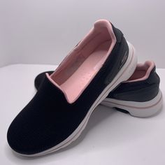 You Are Purchasing A Pair Of New Pair Of Skechers Shoes Shoes Come With Box However Box/Shoe May Have Some Wear Due To Item Being A Display Or Return. Box May Have Clear Tape On It. Please See Pictures For Overall Condition Of Shoe. Size 8 Black Slip-on Walking Shoes, Black Slip-on Walking Shoes With Ortholite Insole, Black Slip-on Walking Shoes With Cushioned Footbed, Black Slip-on Walking Shoes With Branded Insole, Black Walking Shoes With Arch Support And Round Toe, Skechers Shoes Women, Adventure Shoes, Tie Dye Shoes, Skechers Shape Ups