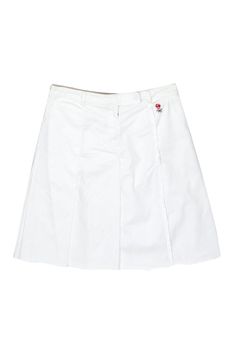 Current Boutique-Prada - White Cotton Pleated Tennis Skirt Sz 2 Fitted White Skort For Fall, White Fitted Skort For Fall, Fitted Cotton Tennis Bottoms, Cotton Pleated Skort For School Uniform, Fitted Tennis Skirt For School Uniform, Summer Style, Sporty Cotton Pleated Skirt, White Cotton Tennis Skirt, Fitted Tennis Skirt For Summer School Uniform, Cotton Tennis Skirt For Spring