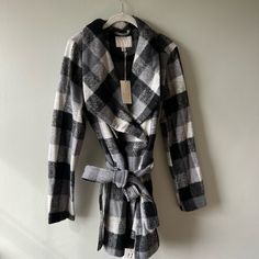 Questions? Leave A Comment Below! Plaid Outerwear For Cold Spring Weather, Plaid Outerwear For Spring, Hooded Plaid Outerwear For Spring, Cozy Plaid Winter Outerwear, Coat With Belt, Buffalo Check Plaid, Longline Coat, Buffalo Check, A New Day