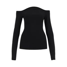 Long-Sleeve Top By Valentino Made Of Stretch Viscose-Blend Knit, With Signature Couture Neckline. It Features A Slim Fit And Micro-Ribbed Edges. The Model Is 177 Cm Tall And Wears A Size S.Material: 83% Vi 17% PlMade In: ItalyColor: BlackCollection: Fall - Winter 20231b0kc39n7k5 Chic Fitted Off-shoulder Long Sleeve Top, Fitted Fine Knit Long Sleeve Top, Stretch Knit Top For Evening, Chic Fitted Long Sleeve Fine Knit Top, Workwear Long Sleeve Blouse With Elastic Shoulders, Fitted Long Sleeve Chic Knit Top, Chic Fitted Long Sleeve Knit Top, Chic Fall Knit Top, Chic Knit Top For Fall