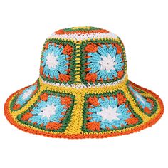 PRICES MAY VARY. Exquisite Craftsmanship: Made from 100% natural paper straw, this women's flower pattern hat is handwoven with precision. It is lightweight, breathable, and comfortable to wear One Size Fits Most: With a hat circumference of 22.8"/58cm and an adjustable built-in drawstring, this summer straw hat fits most women. You can easily customize the size to ensure a snug and comfortable fit Travel-Friendly Hat: Our womens straw hat is conveniently packable. It easily folds up into your b Bohemian Straw Bucket Hat For Spring, Handmade Straw Sun Hat For Spring, Bohemian Hat For Garden Parties And Beach Season, Multicolor Bucket Straw Hat For Spring, Multicolor One Size Straw Hat For Spring, Multicolor Straw Hat For Spring, Handmade Spring Vacation Sun Hat, Retro Multicolor Summer Hats, Multicolor Retro Vacation Hat