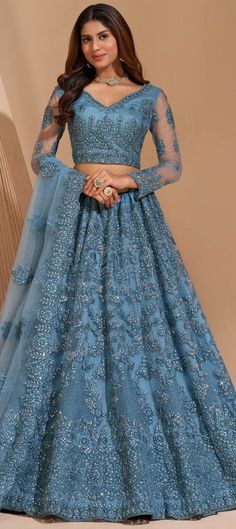 Blue Anarkali Dress For Ceremony, Light Blue Anarkali Dress With Intricate Embroidery, Blue Floral Embroidery Wedding Gown, Blue Floral Embroidered Wedding Gown, Blue Gown With Intricate Embroidery For Eid, Light Blue Semi-stitched Dress With Intricate Embroidery, Semi-stitched Light Blue Dress With Intricate Embroidery, Light Blue Saree Dress For Wedding, Light Blue Semi-stitched Resham Embroidery Lehenga