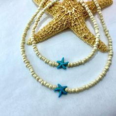 "🌸 Sign up for the Starfish by Kristan email list and get 15% off your order NOW! https://mailchi.mp/13833f6189a3/new-customers 🌸 Turquoise starfish and shell anklet with matching 16\" choker.  This beautiful boho style ankle bracelet for women is made with shell beads, and turquoise starfish charm.  Ankle Bracelet  and choker necklace comes in several sizes, just choose your size from the drop down menu then proceed to checkout.  Although the anklet looks very delicate, I string them on a heavy duty ,water resistant cable wire making it extra durable and sturdy for worry free wear!! Great gift idea for graduation, teacher appreciation, birthday, anniversary, fourth of July! OUR JEWELRY IS.... *Made with high quality lava stones, semi-precious beads, silver, and glass beads *Tarnish free Blue Starfish Charm Anklet For Vacation, Blue Anklet With Starfish Charm For Vacation, Blue Anklets With Starfish Charm For Gift, Blue Anklets With Starfish Charm As Gift, Turquoise Anklets With Starfish Charm For Beach, Turquoise Beach Anklets With Starfish Charm, Turquoise Starfish Charm Anklet As Gift, Blue Beaded Starfish Anklet, Turquoise Anklet With Starfish Charm As Gift