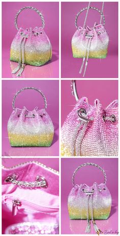 Bird in Bag – Exquisite Womens Evening Clutch Bag – Bird in Bag Pink Party Bucket Bag, Pink Bucket Bag For Party, Pink Bucket Bag For Parties, Multicolor Bucket Bag For Party, Glamorous Multicolor Bags For Formal Occasions, Glamorous Pink Bag For Everyday Use, Glamorous Pink Bags For Everyday Use, Multicolor Party Bag, Multicolor Party Bags