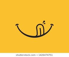 an image of a smile drawn on a yellow background