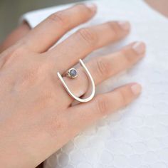 Lunaria Sterling Silver Cocktail Ring - Labradorite | Neola Design Ring Size Guide, The Ring, Wide Bands, Base Colour, Gold Vermeil