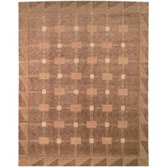 a brown and tan rug with squares on it