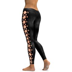 Leather Look Lace Up Leggings These printed leggings have a textured aesthetic to enhance that leather look. Spiced up with a faux lace print that runs down the sides of each leg, giving off the impression that your skin is slightly exposed (little do they know it's just an optical illusion). Wear these as an everyday pant, an evening look or as your fun new yoga or workout pant. 100% handmade, squat proof, super soft and comfy. Textured Aesthetic, Leggings Outfit Ideas, Outfit Ideas For Church, Lace Up T Shirt, Latina Outfit, Boots And Leggings, Lace Up Leggings, Everyday Pants, Cut Clothes