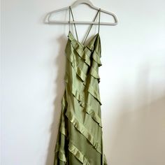 Only Worn Once As A Bridesmaid Dress. Perfect For Formal Events. Ruffle Maxi Dress, Mumu Dress, Ruffled Dress, Ruffled Maxi Dress, Show Me Your Mumu, Show Me Your, Moss Green, Show Me, Bridesmaid Dress