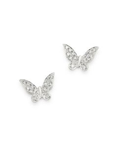 Meira T 14K White Gold Diamond Butterfly Stud Earrings Butterfly Diamond Earrings, Surprise Baby, Butterfly Earrings Gold, Simple Butterfly, Butterfly Stud Earrings, Diamond Butterfly, Butterfly Earrings Stud, Baby Jewelry, White Nike