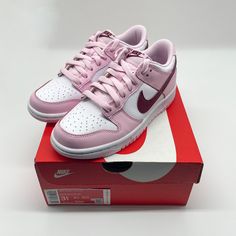 Nike Dunk Low 3.5y Grade School Sneakers Pink Foam Red White (Gs) Cw1590601 Condition: Brand New With Box Brand: Nike Model: Dunk Low Color: Pink Foam/Dark Beetroot White Size: 3.5y (Us) Style: Cw1590601 Release Year: 2021 All Products Are 100% Authentic Pink Custom Low-top Sneakers For Light Sports, Pink Low-top Custom Sneakers For Light Sports, Pink Basketball Shoes With Gum Sole For Sports, Gum Sole Running Shoes For Light Sports, Pink Low-top Basketball Shoes With Gum Sole, Pink Sneakers With Gum Sole For Light Sports, Pink Low-top Skate Shoes For Light Sports, Pink Low-top Sneakers For Light Sports, Pink Mid-top Skate Shoes With Rubber Sole