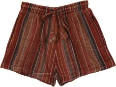 A fun pair of handmade cotton shorts, these striped brown, red, etc. shorts are a perfect match for a day full of frolic! The summer shorts feature a pocket on either side, with a full zipper to keep your essentials safe. #tlb #bohemianfashion #Handmade #HippieShorts #BeachShorts Hippie Shorts, Plain Black T Shirt, Cool Fits, Lovely Clothes, Hot Outfits, Cotton Shorts, Black Tshirt, Retro Fashion, Fall Outfits