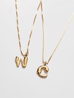 Wolf Circus Alphabet Initial Necklace with Letter Charm in 14k Gold Plated Necklace With Letter, Wolf Circus, Solid Gold Charms, Alphabet Charm, Alphabet Necklace, Necklace Charms, Baby Box, Letter Charm, Pendant With Chain