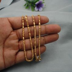 Indian Gold Chain, Gold Beads Chain, Handmade Chain Jewelry, 22k Gold Chain, Gold Neck Chain, Fashion Jewelry Necklaces Gold, Mangal Sutra, Mangalsutra Design, Real Gold Chains