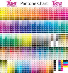 the pantone chart is shown with different colors and numbers in each color scheme,