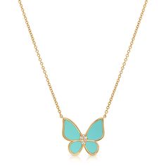 Capture the essence of natural beauty with our exquisite 14K Gold Turquoise & Diamond Butterfly Necklace. This enchanting piece features a stunning butterfly pendant, intricately crafted from vibrant turquoise gemstones and luxurious 14K gold. Adorning the wings are sparkling diamonds totaling 1.35 carats, meticulously set to enhance the butterfly's elegance and brilliance. Suspended from a delicate 14K gold chain, this necklace combines the charm of turquoise with the timeless allure of diamond Diamond Butterfly Necklace, Tennis Jewelry, Engagement Rings Couple, Diamond Butterfly, Diamond Evil Eye, Ruby Engagement Ring, Custom Ring Designs, Diamond Education, The Wings