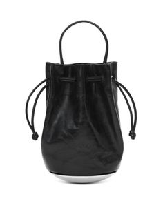 Alexander Wang Dome Mini Leather Bucket Bag Evening Leather Bucket Bag With Silver-tone Hardware, Modern Leather Clutch Bucket Bag, Daily Use Bucket Bag With Silver-tone Hardware, Modern Black Evening Pouch, Modern Black Bucket Bag With Silver-tone Hardware, Black Bags With Palladium Hardware For On-the-go, Black Bags With Palladium Hardware For Daily Use, Chic Silver Leather Bucket Bag, Silver Bucket Bag With Silver-tone Hardware For Formal Events