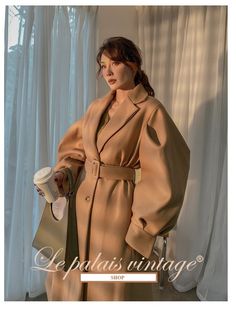 Good Girl, Professional Outfits, Lantern Sleeve, Lantern Sleeves, Style Elegant, French Style, Long Coat, Autumn And Winter, New Style