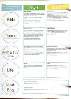 a printable bible study book with the words, day 1 and day 2 on it