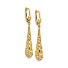 Thanks for stopping by. We are pleased to present one of our most beautiful creations for your jewelry collection. Here is an opportunity to acquire a beautiful set of gorgeous earrings. More details below: * Metal: 14k yellow gold * Weight: 2.6 gram * Length of Item: 47 mm (L) x 7.5 (W) * Made in USA Stock# JJQGLE1491-01950-E ---+---+---+---+---+---+---+---+---+---+---+---+---+---+---+---+---+-- This item is handmade in South Carolina, USA. We are a manufacturer of fine jewelry and we specializ Teardrop Earrings With Elegant Design, Elegant Yellow Gold Earrings With Lever Back, Anniversary Filigree Drop Chandelier Earrings, Elegant Yellow Gold Lever Back Earrings, Filigree Drop Jewelry For Anniversary, Elegant Gold Jewelry With Lever Back, Elegant Pierced Danglers For Formal Occasions, Fine Jewelry Drop Earrings With Lever Back, Fine Jewelry Filigree Dangle Earrings