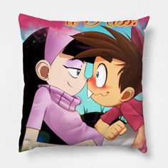 a pillow with an image of two people kissing each other on the front and back