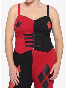 Plus Size Harley Quinn, Film Grab, Harley Quinn Cosplay, Top Plus Size, Bustier Top, Harley Quinn, Hot Topic, Dc Comics, Tankini