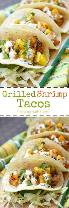 grilled shrimp tacos with corn and cilantro