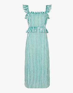 Emerald Stripe Serena Dress Dressy Summer Dresses, Serena Dress, Abigail Dress, Sun Dress Casual, Spring 23, Pink City, Peplum Skirt, Mint Dress, Block Dress