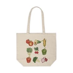 -Large canvas tote bag for the farmers market or grocery store. Natural canvas material with vintage-style vegetables. Cottagecore aesthetic.  -Design is printed on both sides.  -Makes a great gift for Mother's Day or use as a gift bag for baby shower gift, birthday present, and more.  DETAILS: -Extremely durable -100% natural cotton canvas fabric -Dimensions: 18" x 15" (45.7cm x 38.1cm) THANK YOU: -Thank you for supporting our small business. -Please message us with any questions or concerns. Eco-friendly Reusable Canvas Grocery Bag, Organic Reusable Canvas Bag For Daily Use, Eco-friendly Reusable Canvas Bag For Daily Use, Organic Rectangular Canvas Gift Bag, Everyday Organic Canvas Bag, Organic Rectangular Canvas Bag For Everyday Use, Eco-friendly Canvas Grocery Bag, Canvas Tote Bag For Groceries, Eco-friendly Canvas Bag