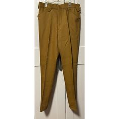 Measurements Waist: 31" Hips: 38" Rise: 12" Inseam: 32" Cuff Circumference: 16" Closure: Hook And Bar; Zipper Belt Loops: Yes Pockets: Yes- Front And Back Smoke-Free, Pet-Friendly Home Fitted Solid Color Cargo Pants For Fall, Fitted Solid Cargo Pants For Fall, Tailored Brown Bottoms With Tapered Leg, Fitted Bottoms With Welt Pockets And Tapered Leg, Fitted Tapered Leg Bottoms With Welt Pockets, Brown Tailored Tapered Leg Bottoms, Fitted Full-length Bottoms With Pockets, Fitted Full Length Bottoms With Pockets, Fitted Work Trousers With Pockets