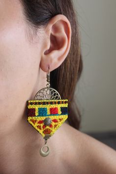 Boho statement embroidered earrings for women ethnic knitted Persian jewelry Tibetan nepali tribal bold light weight earrings gift for her ✔For more items visit my shop here: https://www.etsy.com/shop/DELAYshop A unique design to complete your outfit. For any questions, don't hesitate to send me a message and I'll be happy to answer you! Persian Jewelry, Embroidered Earrings, Light Weight Earrings, Ethnic Jewelry, Earring Gifts, Statement Jewelry, Handmade Earrings, Earrings For Women, Women's Earrings