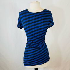 Proenza Schouler Black And Blue Striped Cotton Short Sleeve T Shirt Size Medium New With Tags. Never Worn, Perfect Condition. Original Retail $310 Blue And Black Striped Print Short Sleeve Cotton T Shirt Easy Everyday Closet Staple Lightweight Cotton Material Slight Diagonal Stripe Asymmetrical Hem Fitted Silhouette Pleated Drape Sides Perfect Everyday T Shirt With An Elevated Chic Twist! Let Me Know If You Have Any Questions About This Proenza Schouler Black And Blue Striped Cotton Short Sleeve Blue T-shirt For Summer Night Out, Striped Fitted Tops For Layering, Fitted Striped Tops For Layering, Chic Fitted Blue T-shirt, Chic Blue Fitted T-shirt, Blue T-shirt For Night Out In Summer, Blue Tops For Layering, Striped Fitted Top For Night Out, Fitted Striped Top For Night Out