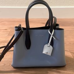 Kate Spade Sky Blue Small Satchel Purse Brand New 7.6”X9.6”X4.5” Strap Length 22” Luxury Kate Spade Light Blue Bag, Luxury Light Blue Kate Spade Bag, Formal Light Blue Kate Spade Bag, Kate Spade Blue Bag For Office, Kate Spade Blue Office Bag, Elegant Blue Kate Spade Bag, Sky Blue Color, Bags Kate Spade, Purse Brands