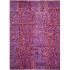 an area rug with purple and red squares on the side, in various colors or shapes