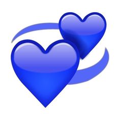 two blue hearts on a white background